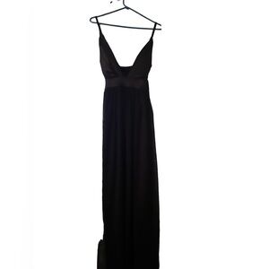 Women's Solid High Waisted black Dress Maternity Long Dress